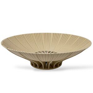 CYRK. DESIGN Radiant Fruit Bowl Beige Tan 10.75" Modern Art Home Decor